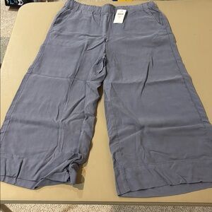 Pure Jill Blue Wide-Leg Capri Pants NWT Size SP